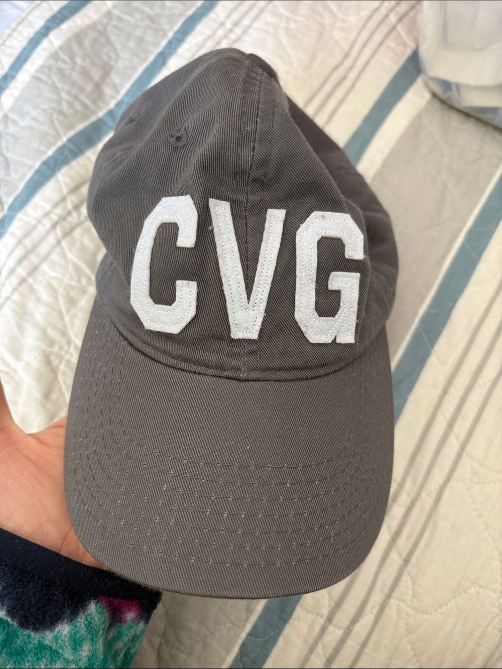 Aviate Charcoal Hat with White CVG Appliqué